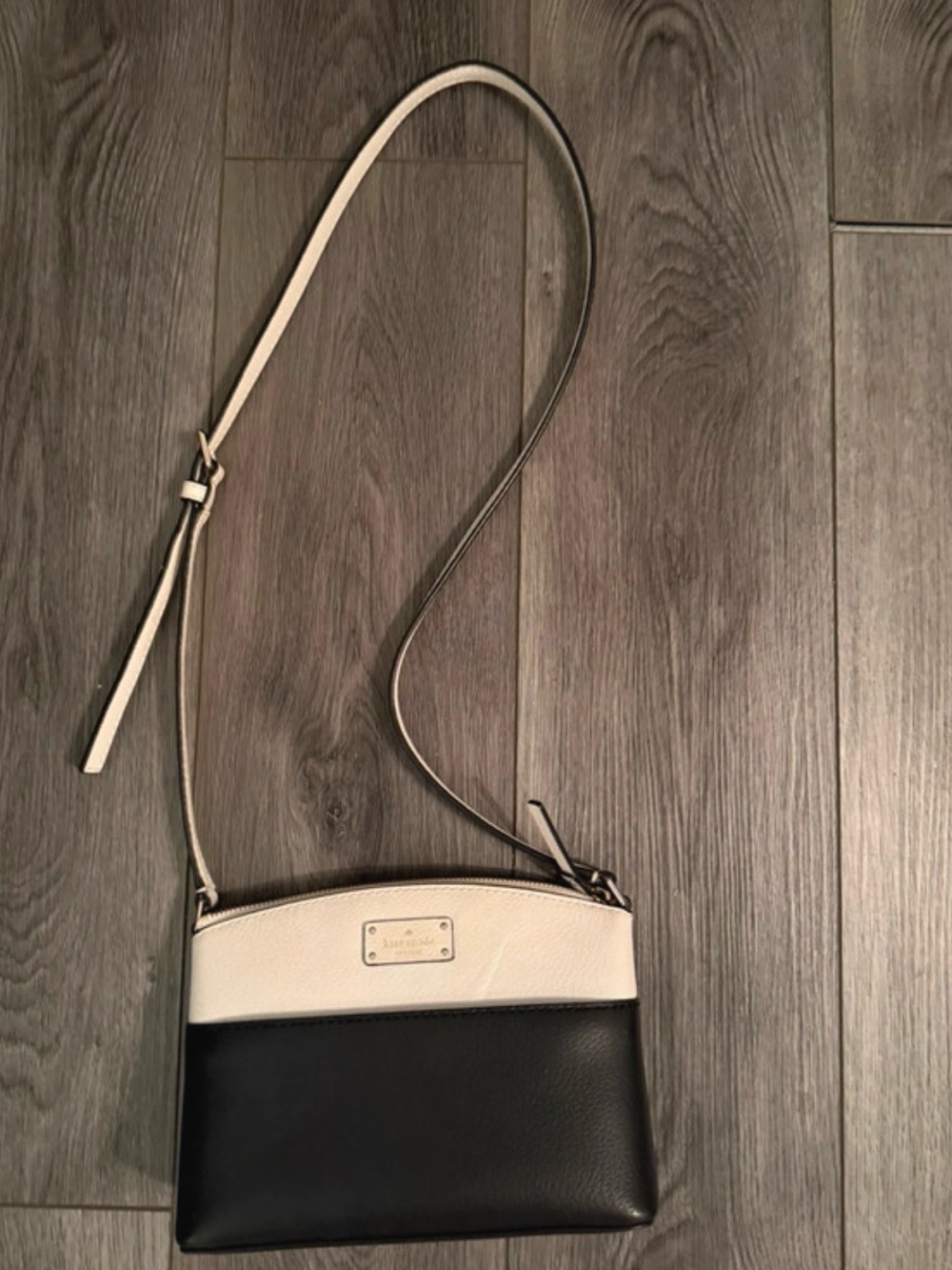 kate spade Two-Tone Black and Cream Leather Crossbody Bag